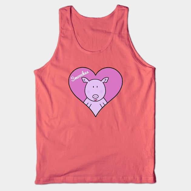 Lipstick on a Pig Smooches Tank Top by Coconut Moe Illustrations